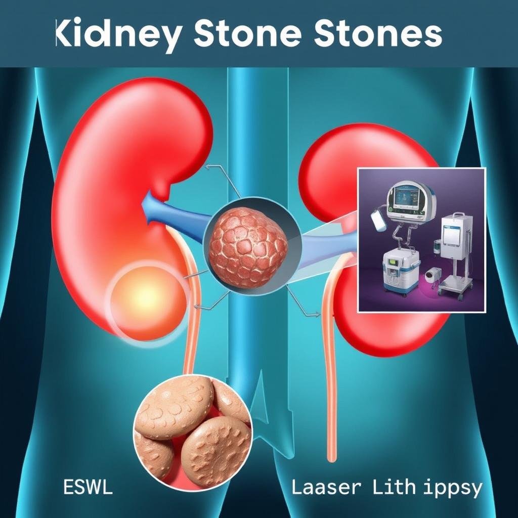 Kidney stone treatment illustration